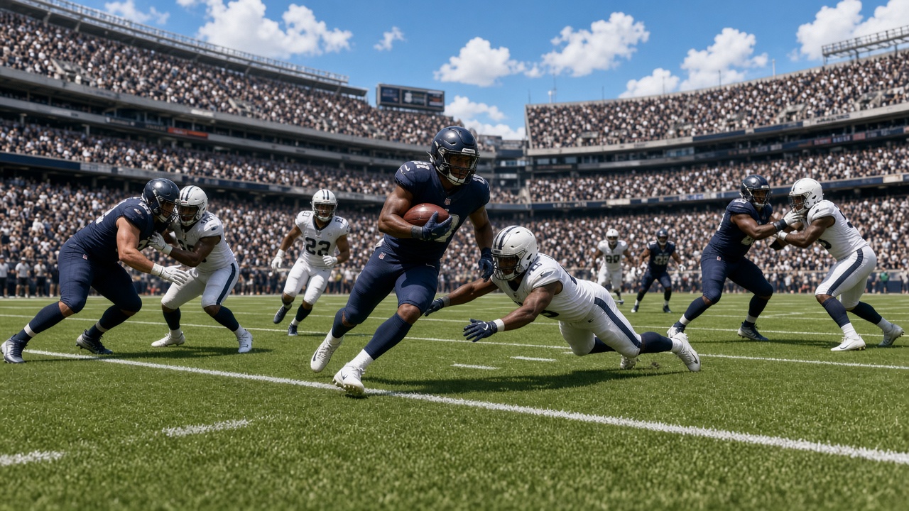 American football game action